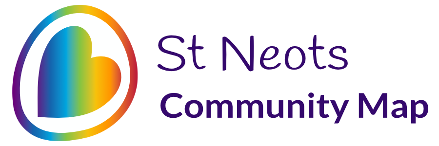 St Neots aDoddle community map logo with a rainbow coloured heart